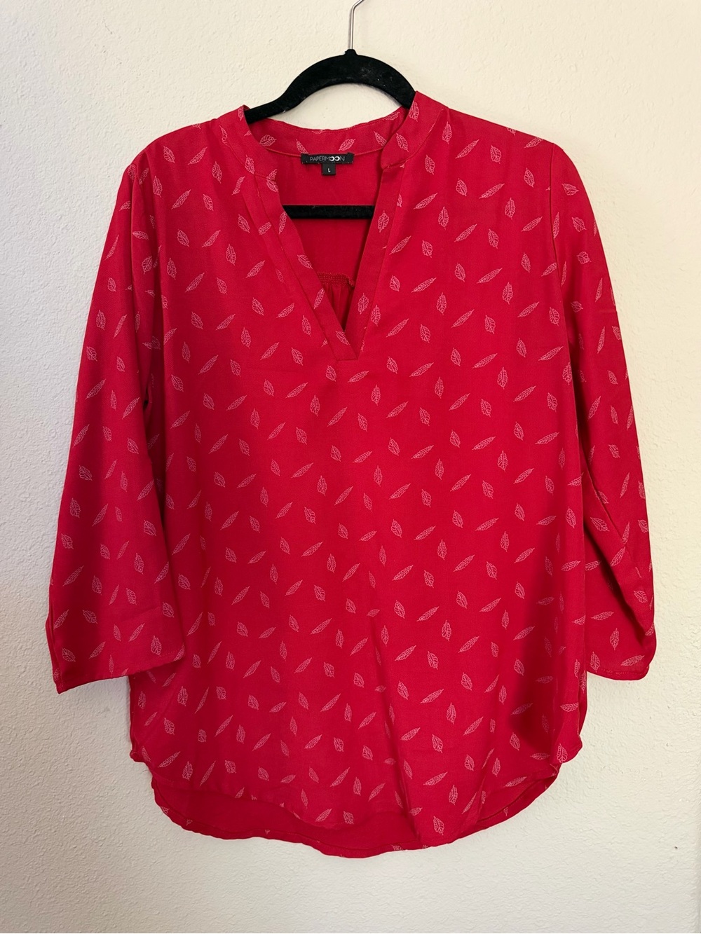 Papermoon Red Leaf-Print Blouse